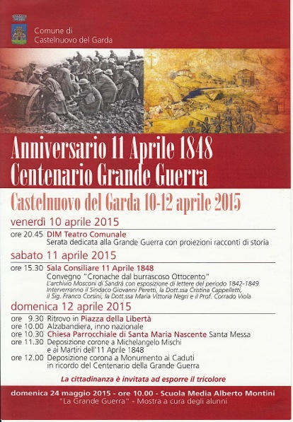 Anniversario 11 Aprile 1848 Centanario Grande Guerra